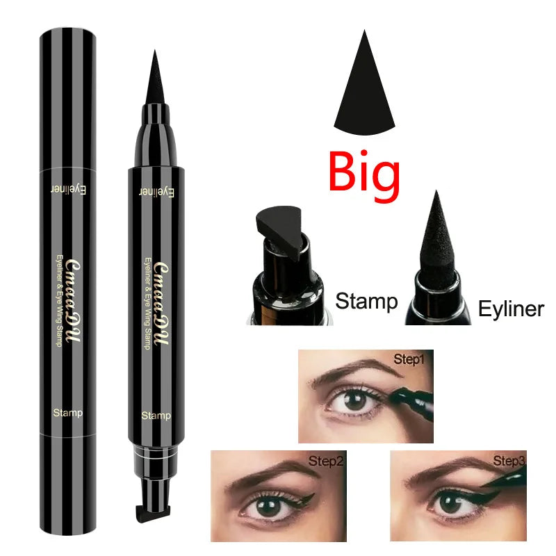 Wodoodporny eyeliner w pisaku, czarny, szybkoschnący, podwójny